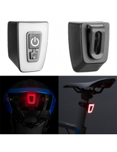 Мигалка задняя, стоп, мини, зарядка от USB 5 режимов, крепление на шлем, крепление на одежду, T11-15LED