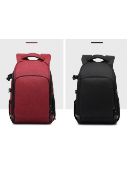 Фоторюкзак большой + дождевик 2021, сумка фото рюкзак, красный, черный
