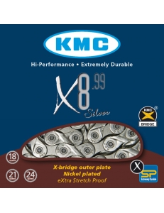 Велосипедная цепь KMC X8.99 / Ланцюг,цепь KMC X8-99 (замок в комплекті) 8 ск
